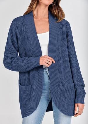 Imagem de Suéter cardigã KIRUNDO 2024 Fall Open Front para mulheres