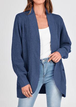 Imagem de Suéter cardigã KIRUNDO 2024 Fall Open Front para mulheres