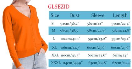 Imagem de Suéter de cardigã GLSEZID com decote em V com botões e manga comprida