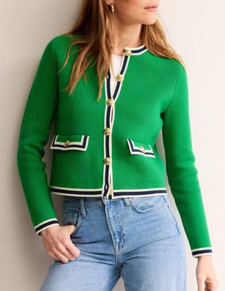 Imagem de Suéter de cardigã YEXPINE Open Front Color Block Green Feminino