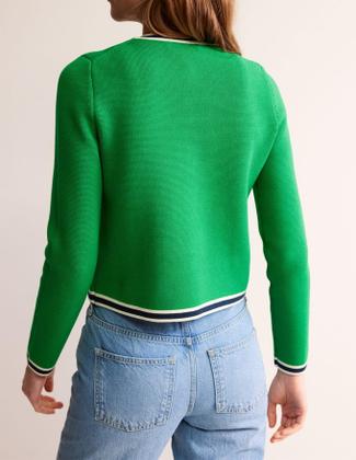 Imagem de Suéter de cardigã YEXPINE Open Front Color Block Green Feminino