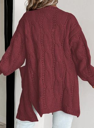 Imagem de Suéter feminino Eytino Plus Size Chunky Knit vermelho 5X