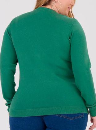 Imagem de Suéter Malwee 1000090743 Feminino Plus Size Decote V Tricô T. G1/G3