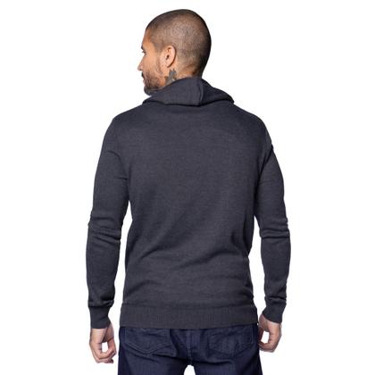 Imagem de Suéter Masculino Balboa Tricot com Capuz Mesclado Preto