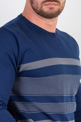 Imagem de Suéter masculino de malha com listras 50004