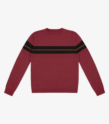 Imagem de Suéter Masculino Listrado Tricot Diametro Vermelho