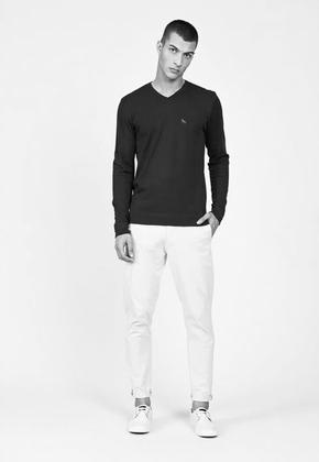 Imagem de Sueter Tricot Acostamento Gola V Preto