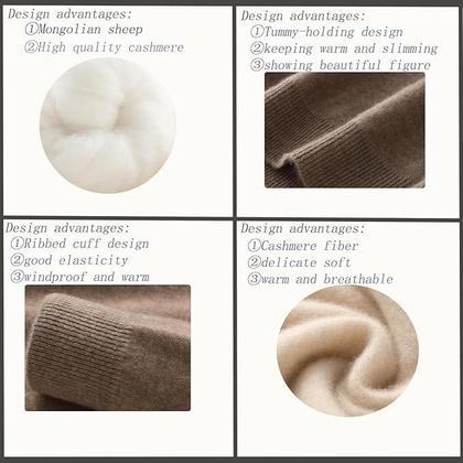 Imagem de Suéteres de caxemira Aurystza para mulheres com gola redonda laranja