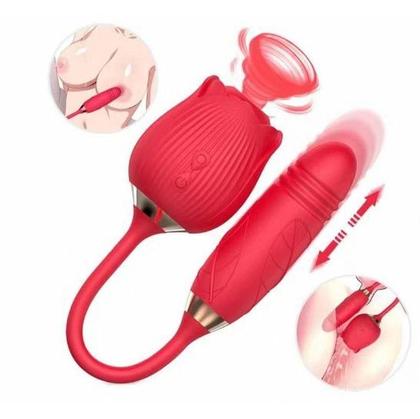 Imagem de Sugador Clitoriano Duplo Vibrador Vai e Vem Pulsação Recarregável Estimulador Clitóris Feminino SexShop  v7633