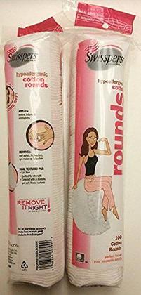 Imagem de Suíços redondos de algodão, 100% algodão, 100 unidades, pacote com 2