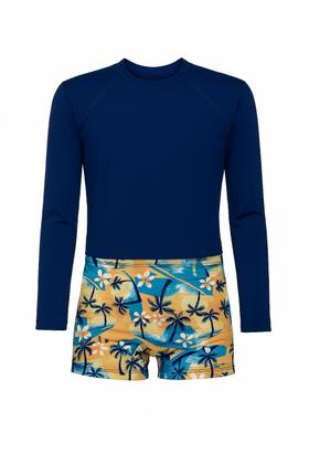 Imagem de Sunga Boxer Infantil Juvenil + Camisa Proteção Solar Uv 50