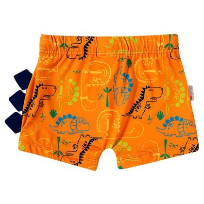 Imagem de Sunga Boxer Infantil Proteção UV Dinos Laranja Tip Top