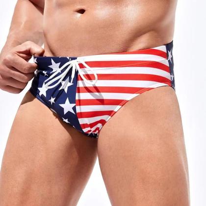 Imagem de Sunga De Natação Masculina Adulta Para Competição, Design Triangular, Ajustada Para Reduzir a