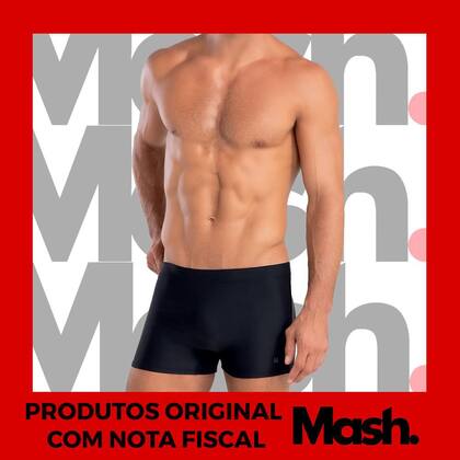 Imagem de Sunga Lisa Mash Moda Praia Adulto Masculina Modelo Boxer Box