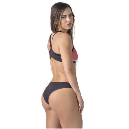 Imagem de Sunkini pro line salmão e preto kauna swim