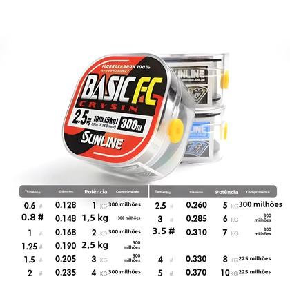 Imagem de SUNLINE-Linha De Pesca De Fibra De Carbono De Cor Transparente, FC Básico, 225m, 300m, 100% Original