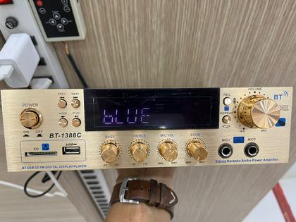 Imagem de Super amplificador BT1388, 220V Stereo Bluetooth Amplifier karaoke gravador fm sd card usb