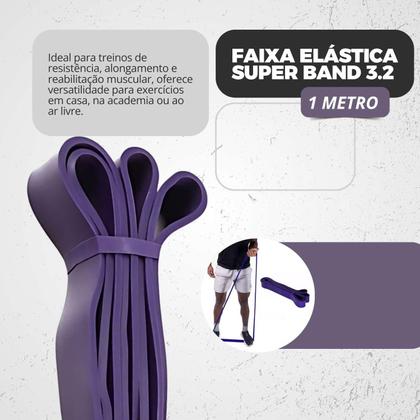 Imagem de Super Band 3.2 Forte Elástico Extensor Faixa Treinamento - Roxo