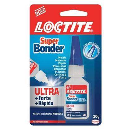 Imagem de Super Bonder Mega 20g Adesivo Instantâneo Henkel Altamente Ideal Metais Madeiras Plásticos Mais