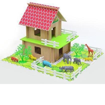 Imagem de Super Cabana Da Floresta Em Mdf Com Animais Junges 31 Peças