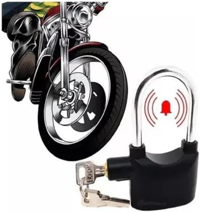Imagem de Super Cadeado com Alarme Sonoro Lua Tek  Antifurto, à Prova de Chuva, com 3 Chaves