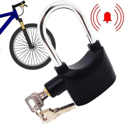 Imagem de Super Cadeado com Alarme Sonoro Lua Tek  Antifurto, à Prova de Chuva, com 3 Chaves