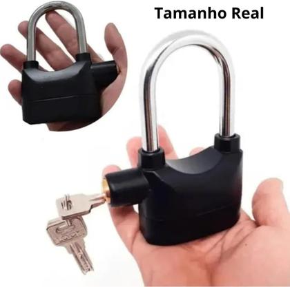 Imagem de Super Cadeado com Alarme Sonoro Lua Tek  Antifurto, à Prova de Chuva, com 3 Chaves