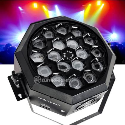 Super Canhão Globo Moving Laser 18 Led Rgbw Iluminação 200w