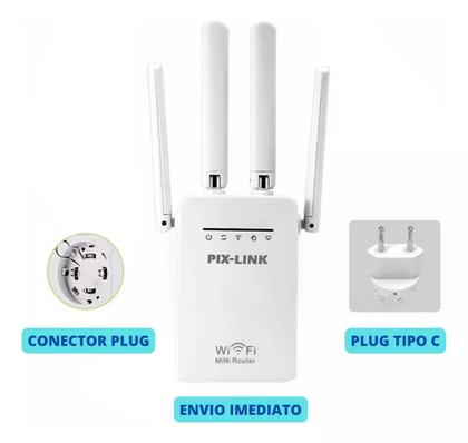 Imagem de Super Conexão: Repetidor Amplificador Sinal Wifi, 4 Antenas,