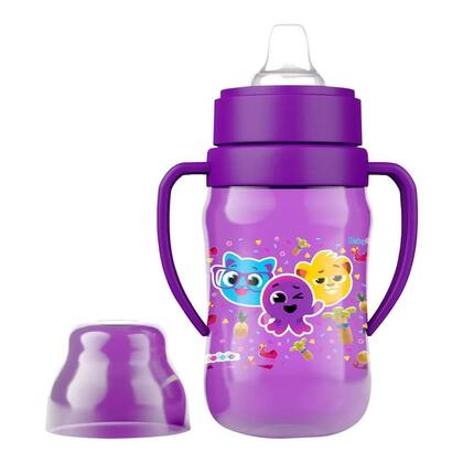 Imagem de Super Copo de Treinamento Infantil 300ml Com Alça e Bico Flexível Bolofofos BabyGo