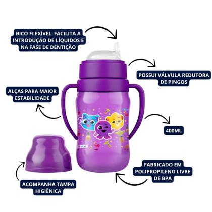 Imagem de Super Copo Treinamento 300ml C/ Alça e Bico Flexível Bolofofos BabyGo
