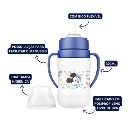 Imagem de Super Copo Treinamento 300ml C/ Alça e Bico Flexível Mickey Disney BabyGo