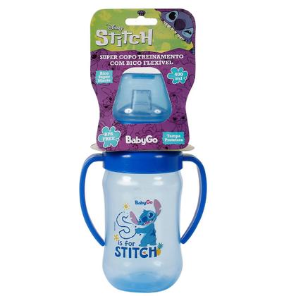 Imagem de Super Copo Treinamento 300ml C/ Alça e Bico Flexível Stitch Disney BabyGo