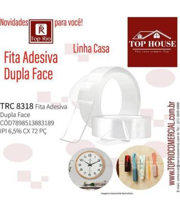 Imagem de Super Fita Dupla Face Adesiva Transparente Vedação 3m x 1M