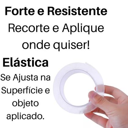 Imagem de Super Fita Mágica Nano Adesiva Dupla Face Extra Forte Lavável Transparente 3 X 300 cm
