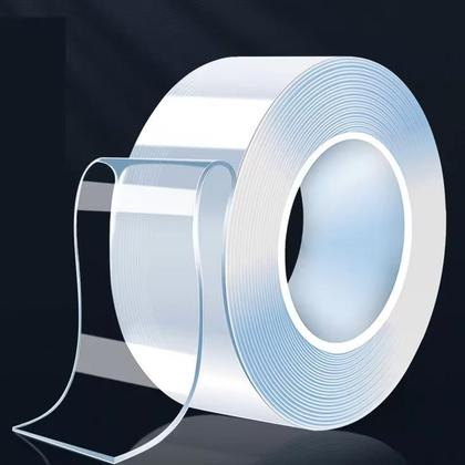 Imagem de Super Fita Mágica Nano Adesiva Dupla Face Extra Forte Lavável Transparente 3 X 300 cm
