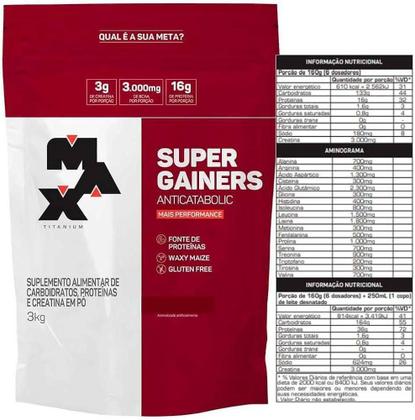 Imagem de Super Gainers 3kg Max Titanium Sabor