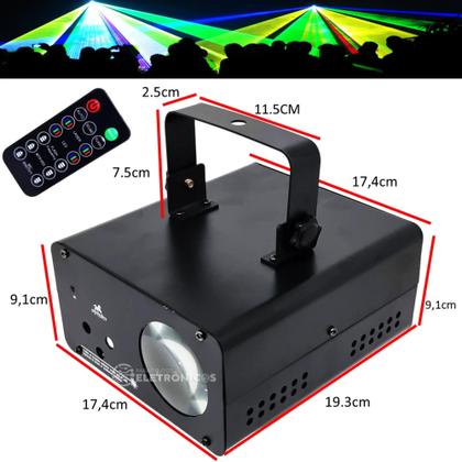 Imagem de Super Globo Laser Show RGBW Controle Remoto Bivolt Dj Iluminação Efeito Lazer TB1318