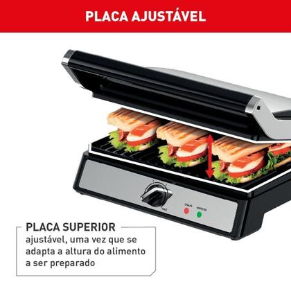 Imagem de Super Grill e Sanduicheira Arno GGRA Inox com Abertura de 180º 1830W 220V