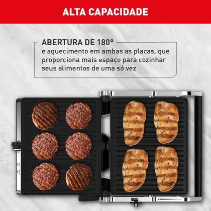 Imagem de Super Grill e Sanduicheira Arno GGRA Inox com Abertura de 180º 1830W 220V
