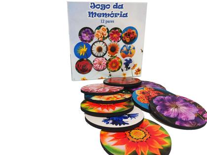 Imagem de Super Jogo da Memória Cognitivo Lindas Flores de 12 pares em mdf