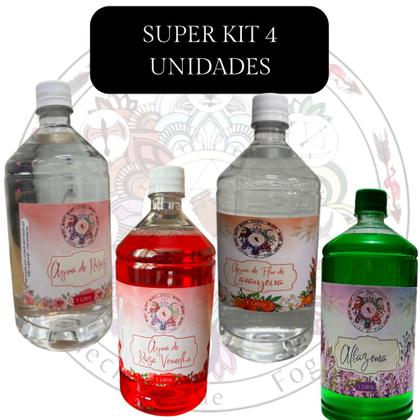 Imagem de Super Kit 4 Unidades, 1 Alfazema, 1 Água de Flor de Laranjeira, 1 Água de Rosas, 1 Água de Rosa Verm
