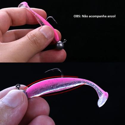 Imagem de Super Kit de Pesca com 20 Iscas em Silicone Cores Variadas