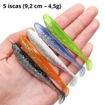Imagem de Super Kit de Pesca com 20 Iscas em Silicone Cores Variadas