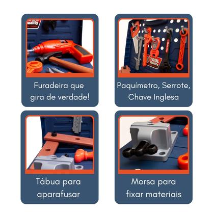 Super Kit Ferramenta Com Furadeira Brinquedo Infantil 53 Peças