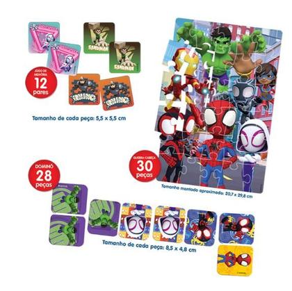 Imagem de Super Kit Jr. Spidey QuebraCabeça/Dominó/Jogo Memória