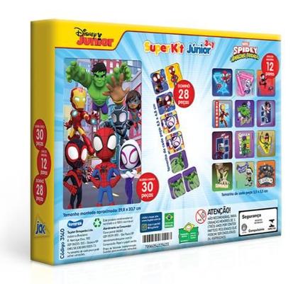 Imagem de Super Kit Jr. Spidey QuebraCabeça/Dominó/Jogo Memória