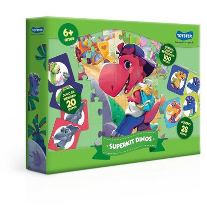 Imagem de Super Kit Metalizado Com 3 Jogos Dinos - Toyster