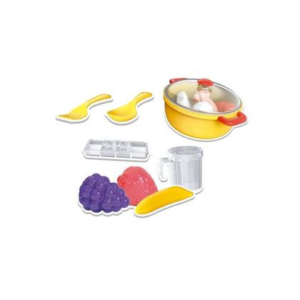 Imagem de Super Kit Mini Cozinha Com Geladeira Panelinha Caçarola e Acessórios  21 Peças  Brincando e Aprendendo - Fênix