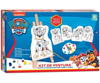 Imagem de Super Kit Pintura Da Patrulha Canina Paw Patrol Educativo Infantil Em Madeira Para Pequenos Artistas
